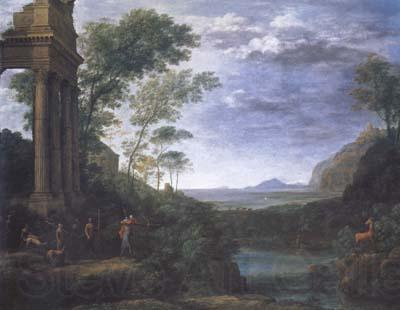 Claude Lorrain Landscape with Ascanius Shooting the Stag (mk17) France oil painting art